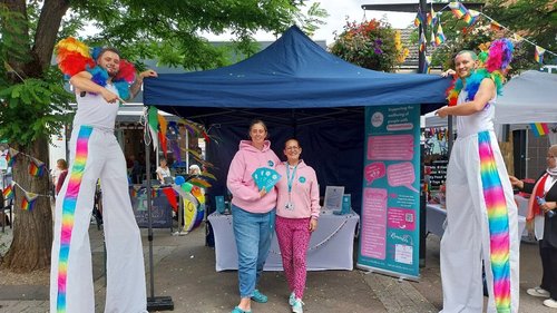 Katy and Victoria at a fair
