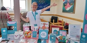 Katy with her Endo Buddies stall