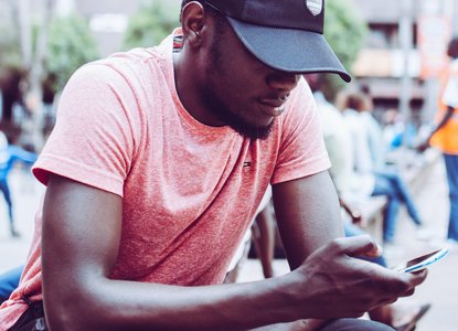 Man texting